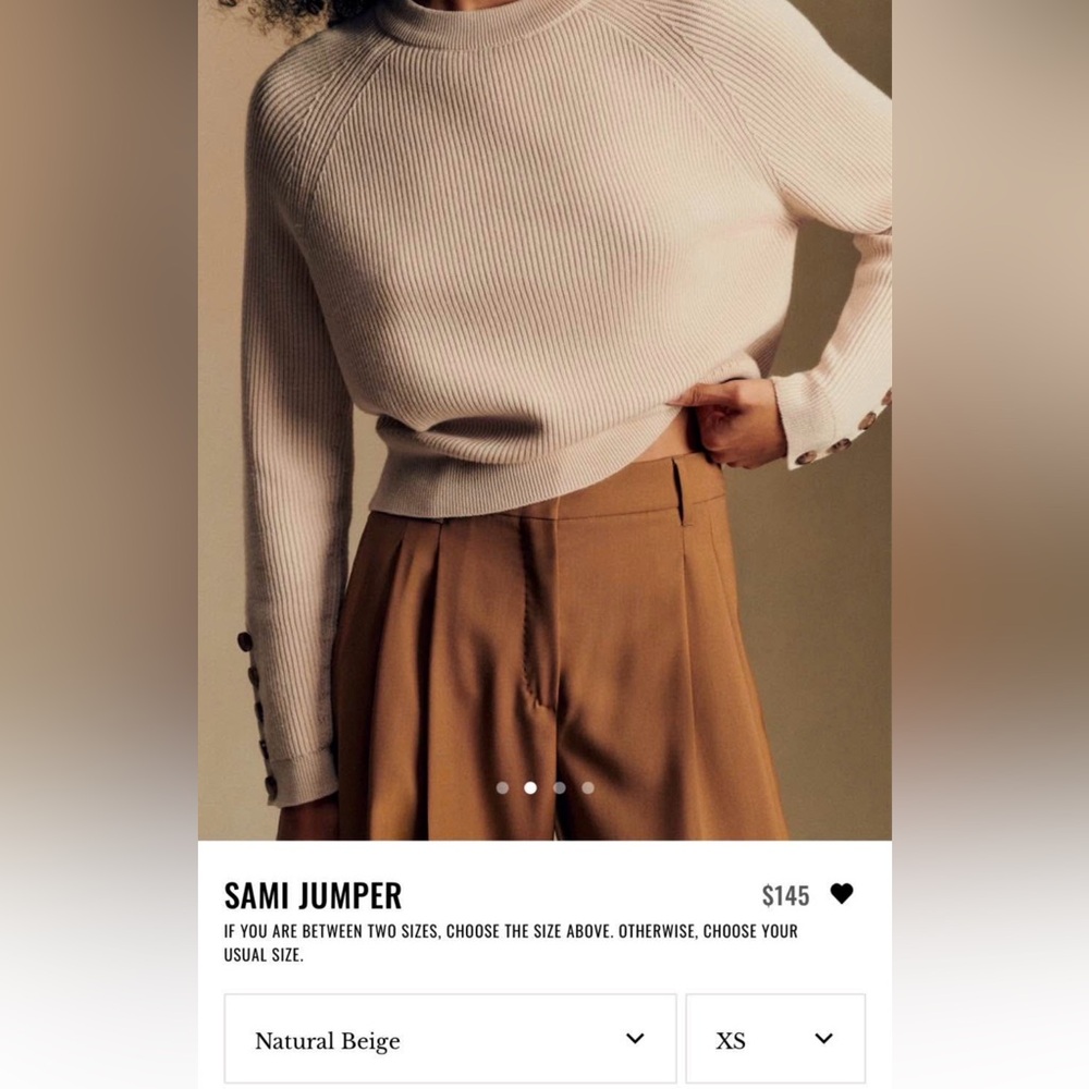 Sezane Sami Jumper in Natural Beige